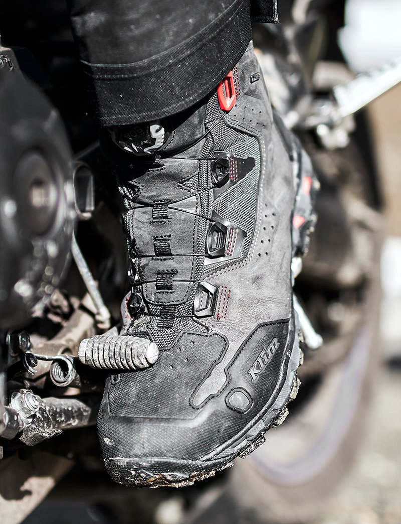 Around-the-world motorcycle trip Klim Outlander GTX boot